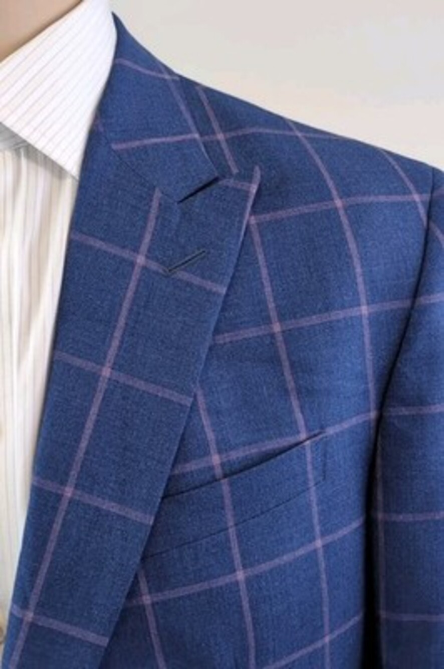 Ted Baker Jude X Men Blue Wool Linen Unstructured 2Btn Peak Lapel Sport Coat 44R